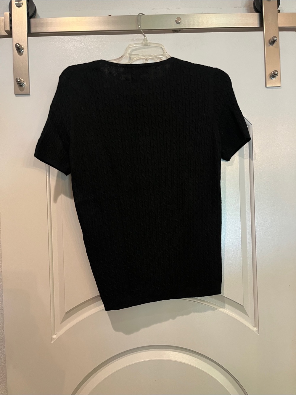 Brooks Brothers Black Short Sleeve Cable-Knit silk & cashmere sweater. GUC! - Picture 4 of 6